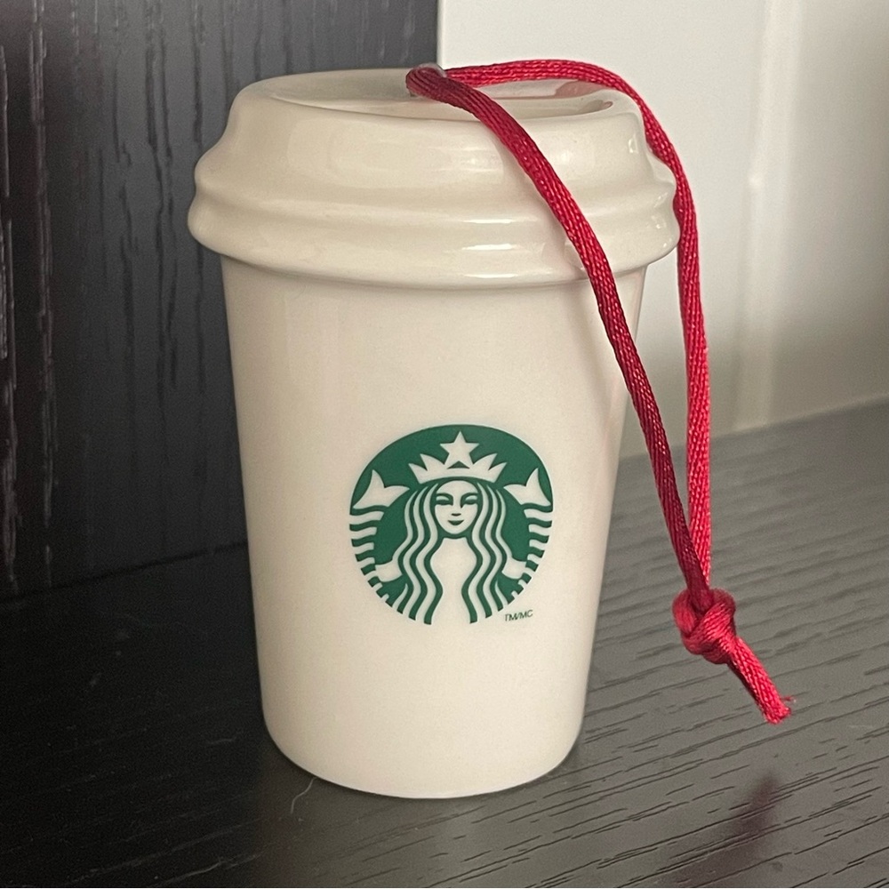 $8 SALE Starbucks 2014 Holiday Hot Drink Cup Ornament Green Mermaid Logo VTG